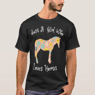 Girl Loves Horses Silhouette Polka Dot Print T-Shirt