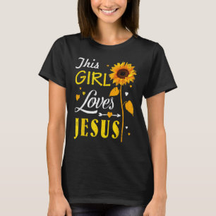 Girl Loves Jesus Cute Christian Women Faith Cute R T-Shirt