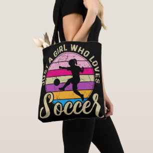 Girl Loves Soccer Colourful Sunset Tote Bag