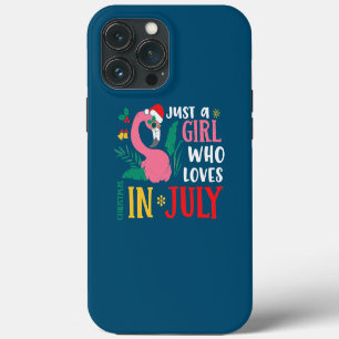 Girl Loves Xmas Christmas In July Summer Funny iPhone 13 Pro Max Case