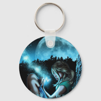 Girl making butterflies key ring