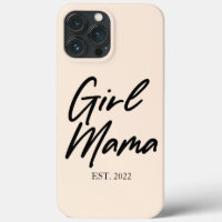 Girl Mama Custom Est Year Minimal Mum Mother Mummy