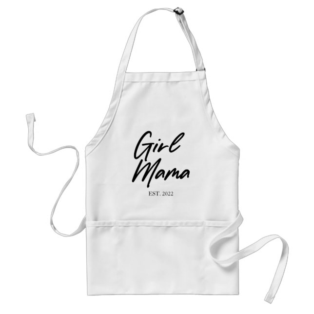 Girl Mama Custom Est Year Minimal Mum Mother Mummy Standard Apron (Front)