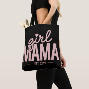 Girl Mama Est 2026 Pregnancy Reveal Mum To Be  Tote Bag