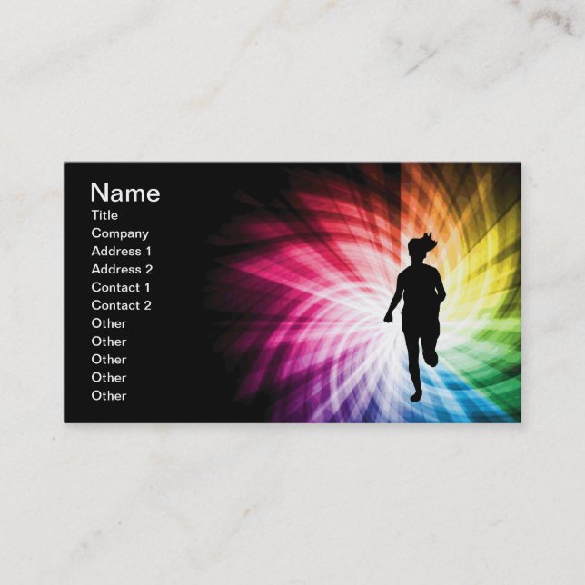 Girl Marathon Runner Business Card (Front)