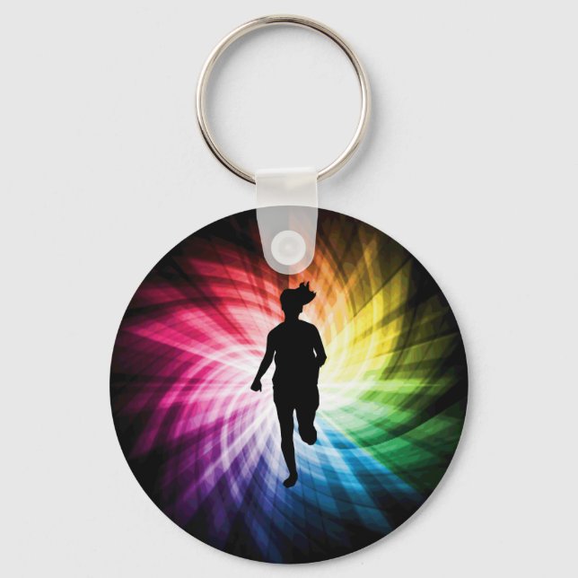 Girl Marathon Runner Key Ring (Front)