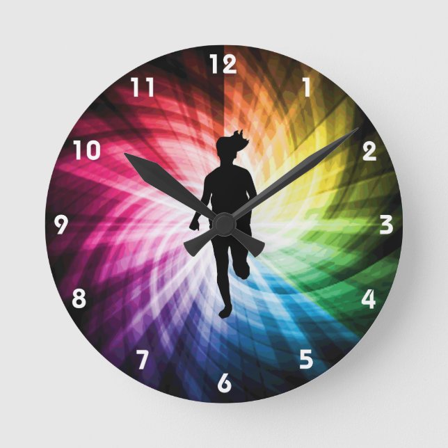 Girl Marathon Runner Round Clock (Front)