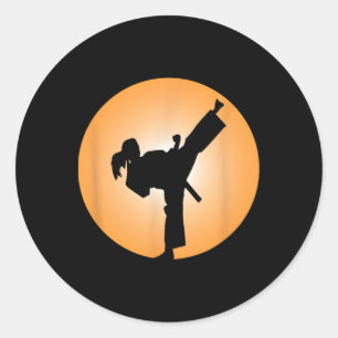 Girl Martial Arts T Shirt Classic Round Sticker