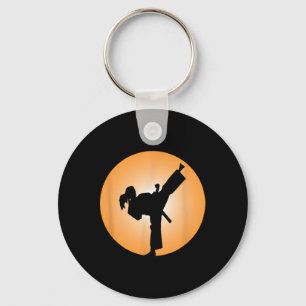 Girl Martial Arts T Shirt Key Ring