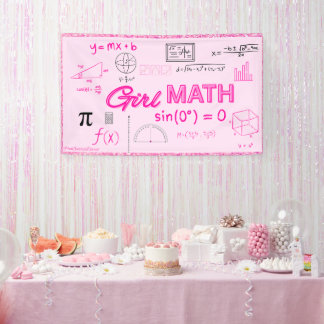 Girl Math Formula Geometry Dorm Poster  Banner