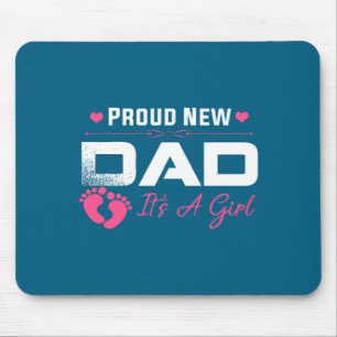 Girl Mens Proud Dad Promoted Daddy Mouse Mat