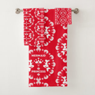  Girl Mermaid Princess Bath Towel Set