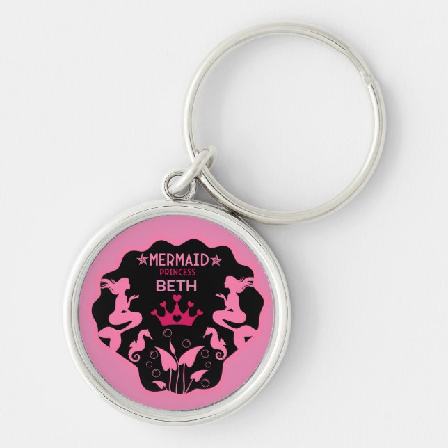  Girl Mermaid Princess Key Ring (Front)