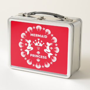 Girl Mermaid Princess Metal Lunch Box