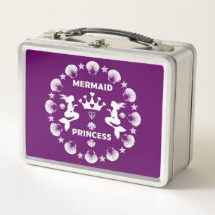  Girl Mermaid Princess Metal Lunch Box
