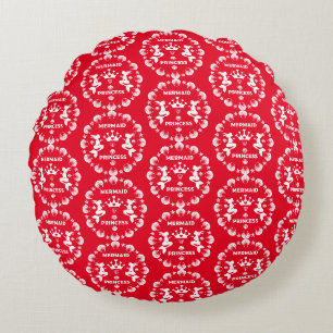 Girl Mermaid Princess Round Cushion