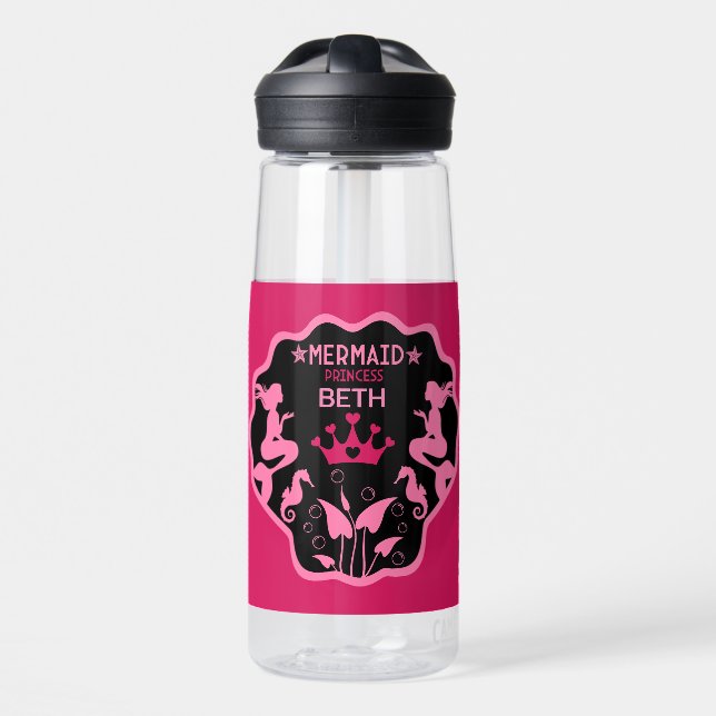  Girl Mermaid Princess Water Bottle (Front)