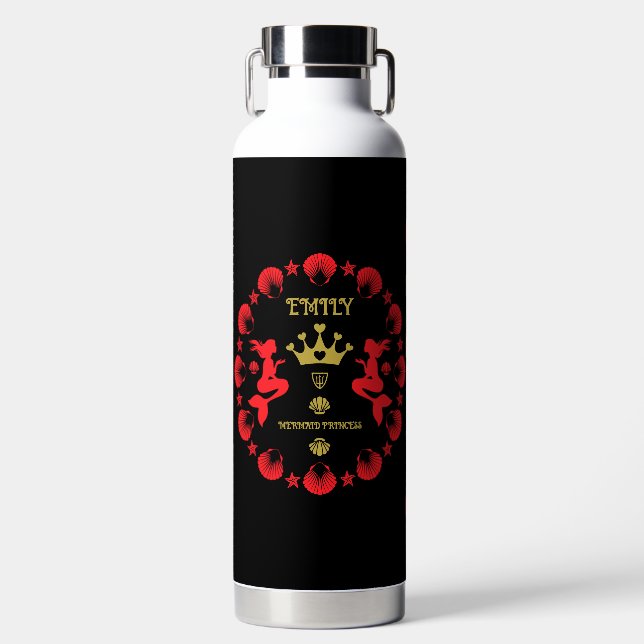  Girl Mermaid Princess Water Bottle (Front)
