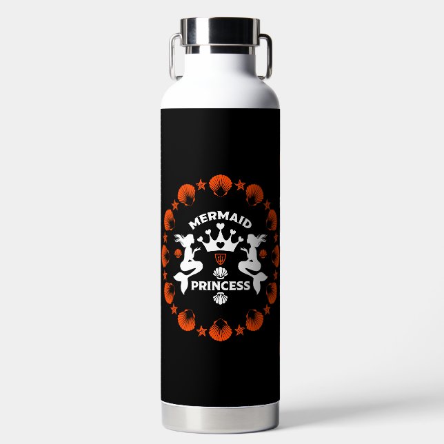  Girl Mermaid Princess Water Bottle (Front)
