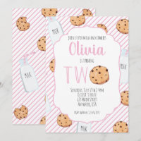 Girl Milk and Cookies Pink 2nd Birthday