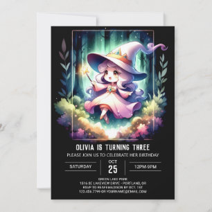 Girl Minimalist Wizard Birthday Invitation