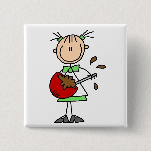 Girl Mixing Batter T-shirts and Gifts 15 Cm Square Badge (Front)