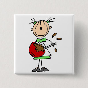 Girl Mixing Batter T-shirts and Gifts 15 Cm Square Badge