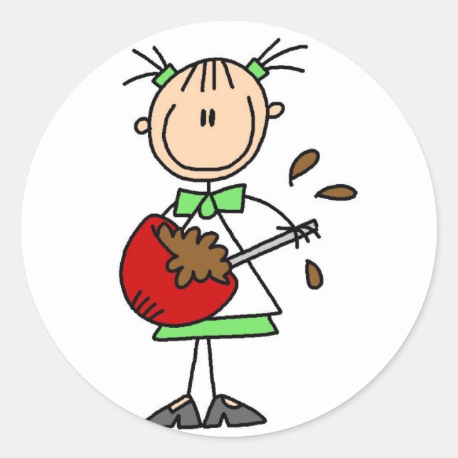 Girl Mixing Batter T-shirts and Gifts Classic Round Sticker (Front)