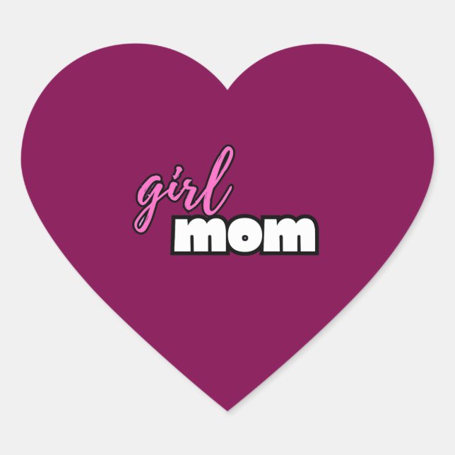girl mom heart sticker (Front)