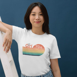 Girl Mom Retro Flower Sunset T-Shirt