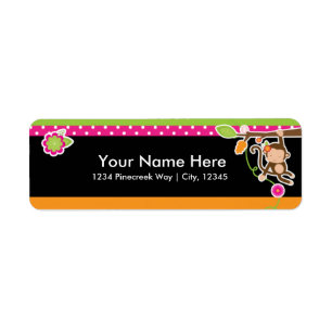 Girl Monkey Chic Safari Jungle Address Labels