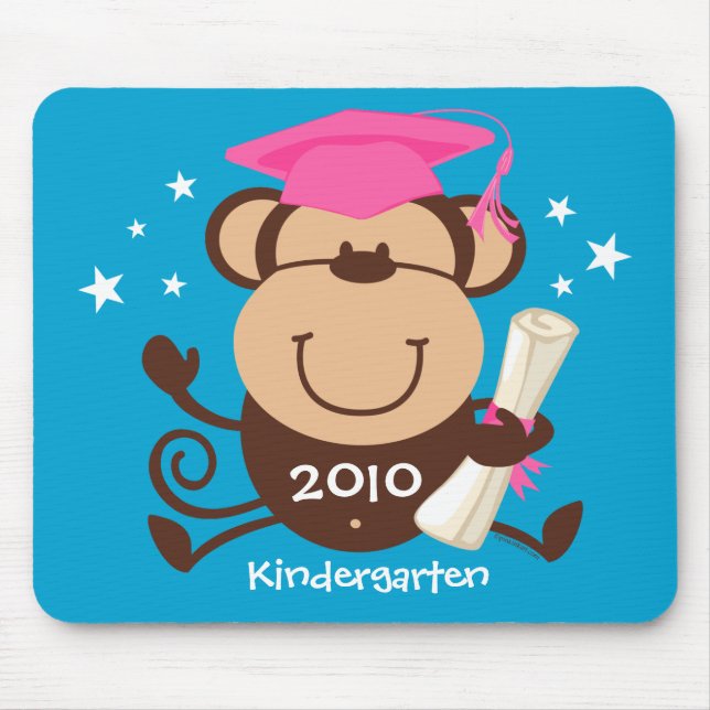 Girl Monkey Graduate Custom Mouse Mat (Front)