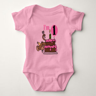Girl Monkey I'm One Birthday Tshirts