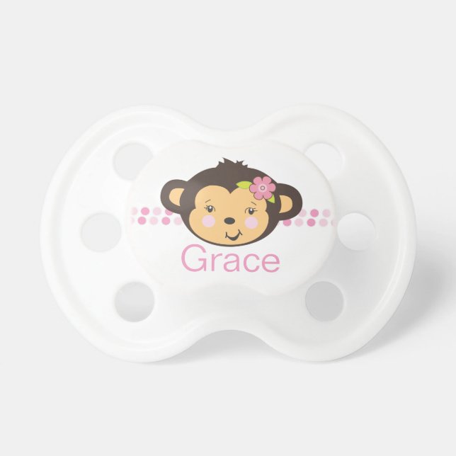 Girl Monkey | Personalised Pacifier (Front)