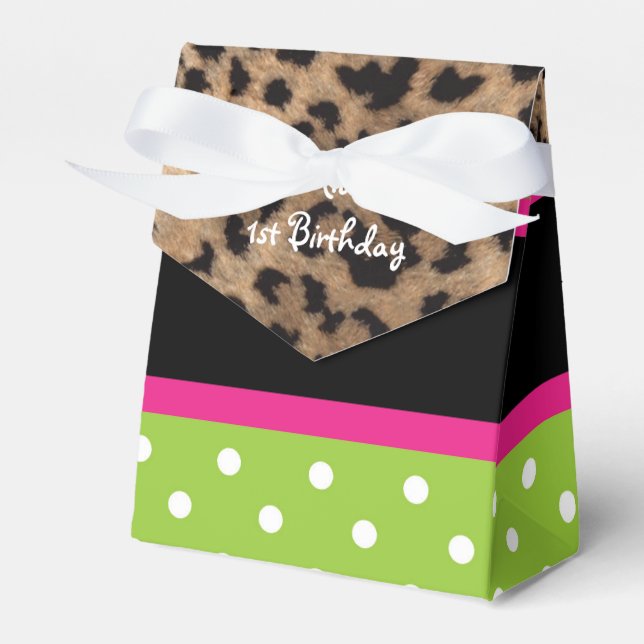 Girl Monkey Safari Chic Birthday Party Favour Boxe Box (Front Side)