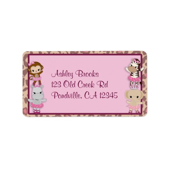 Girl MONKEY Tu Tu Cute Baby Shower Address TTC Address Label