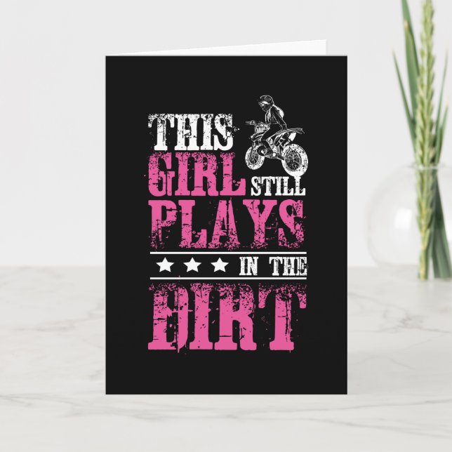 Girl Motocross Dirt Bike Card (Front)