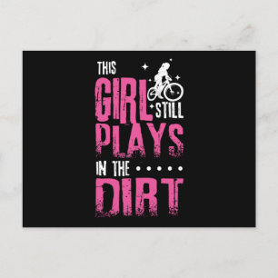Girl Mountain Biker Downhill Postcard