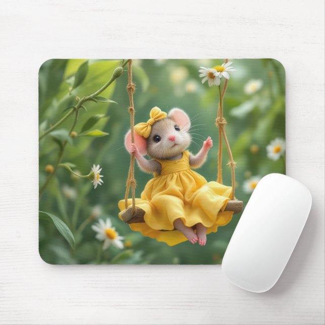Girl Mouse On a Garden Swing Mat (With Mouse)