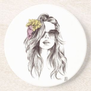 Girl multicolored abstract art T-Shirt Tapestry Th Coaster