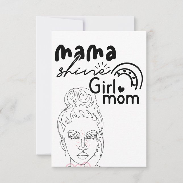 Girl mum fine mama  thank you card (Front)