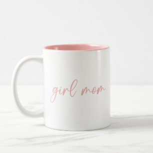 Girl Mum Mum of Girls Mum Gift Pink & White Two-Tone Coffee Mug