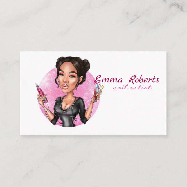 Girl Nail Artist Business Card (Front)