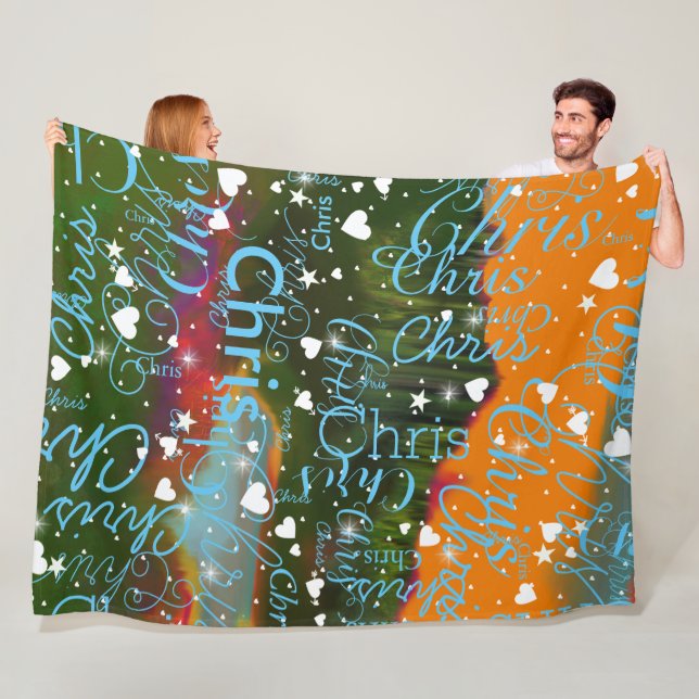 Girl Name Girly Personalised Abstract  Fleece Blanket (In Situ)
