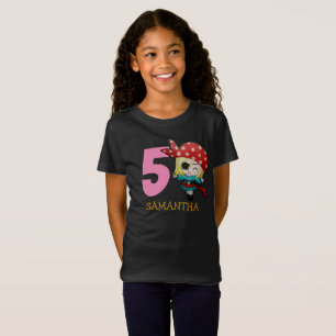 GIRL Name Party Pirate 5th Birthday T-Shirt