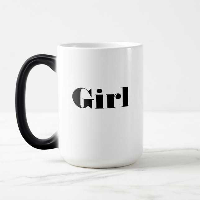 "Girl" Name Text Printed Drinkware Elegant  Magic Mug (Left)