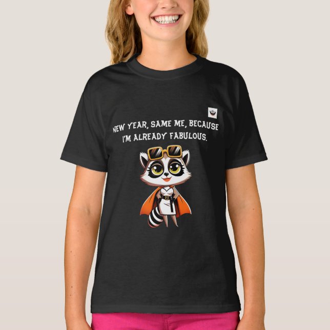 Girl New Year, Same Me dark T-Shirt (Front)