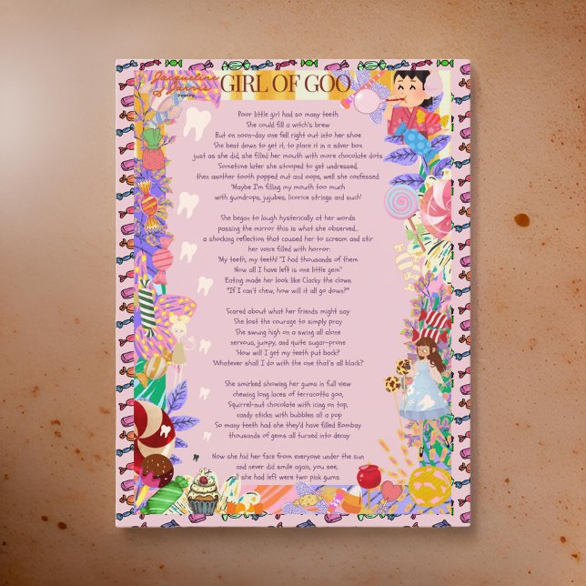 Girl of Goo Candy Missing Teeth Postcard (Creator Uploaded)