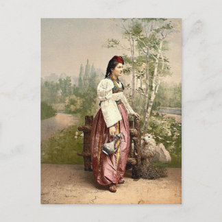 Girl of Sarajevo, Bosnia, Austro-Hungary classic P Postcard