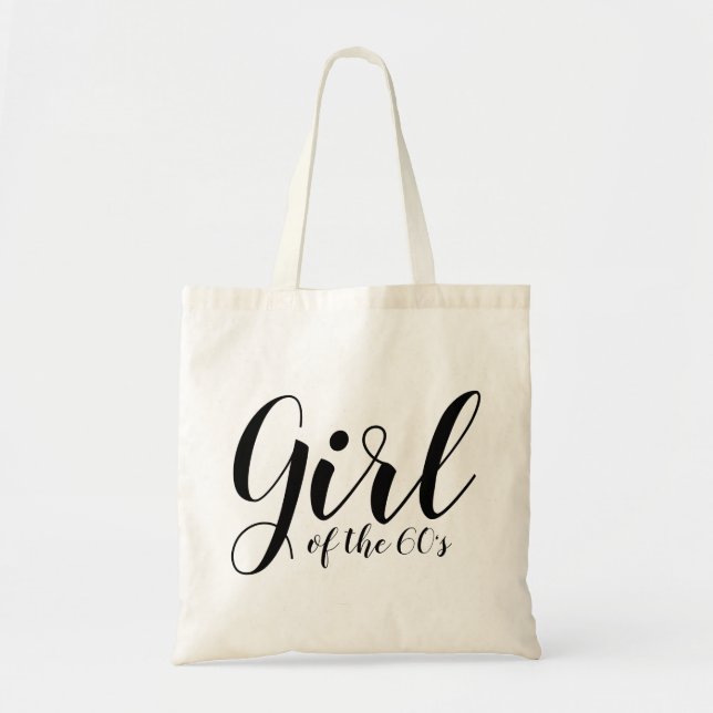 Girl of the Sixties Elegant Typography 1960s Tote Bag (Front)